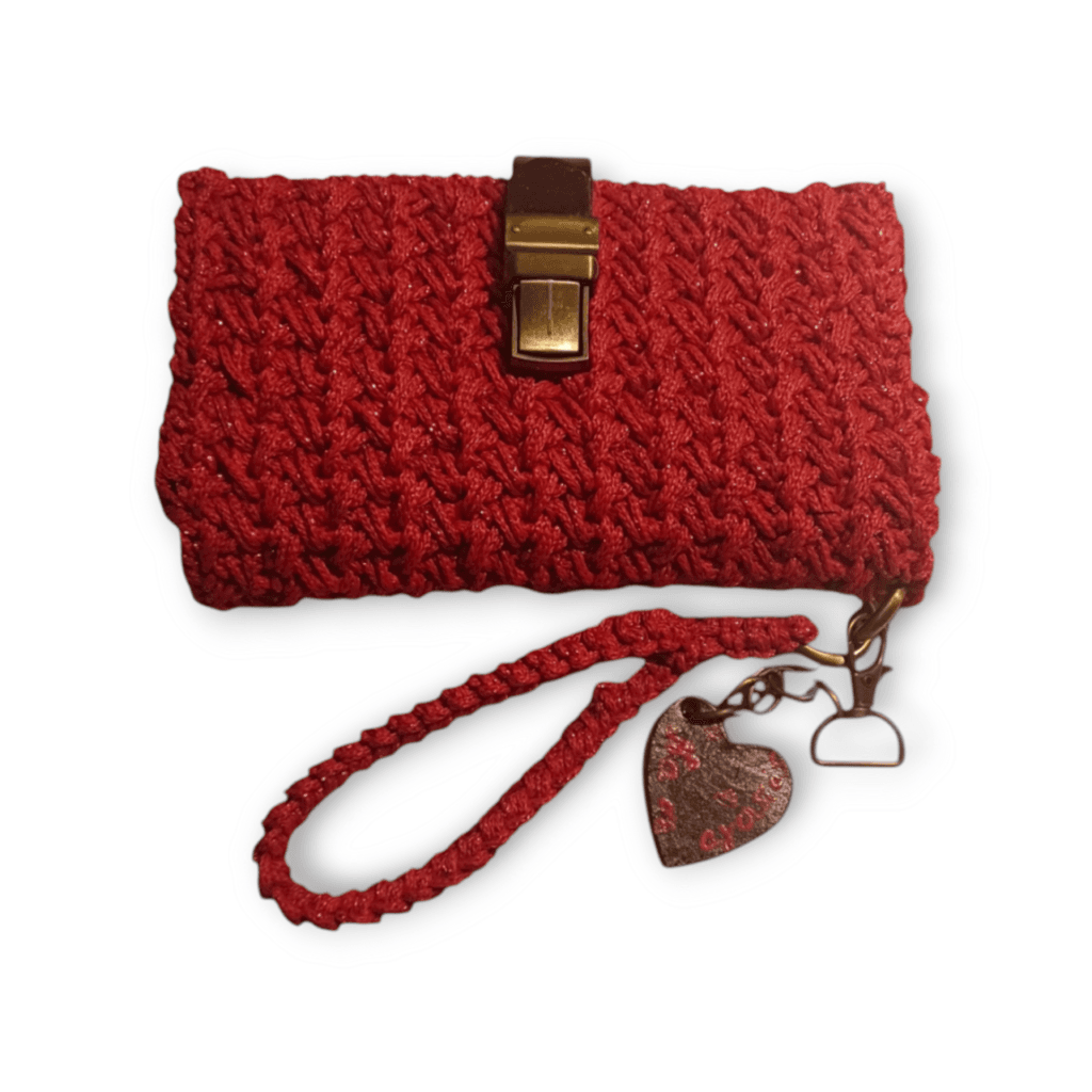 Πλεκτό Κόκκινο Πορτοφόλι-Τσαντάκι