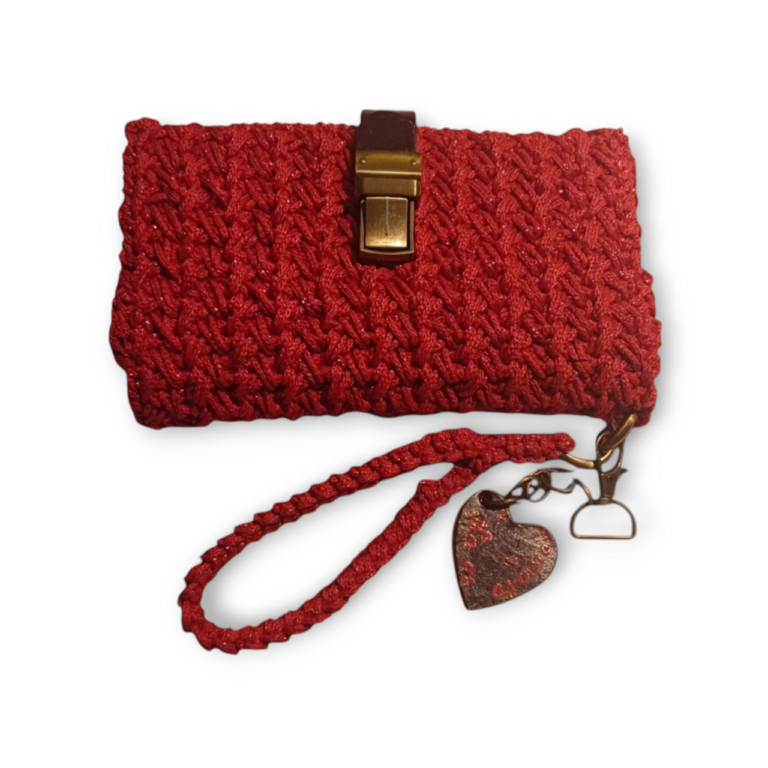 Πλεκτό Κόκκινο Πορτοφόλι-Τσαντάκι